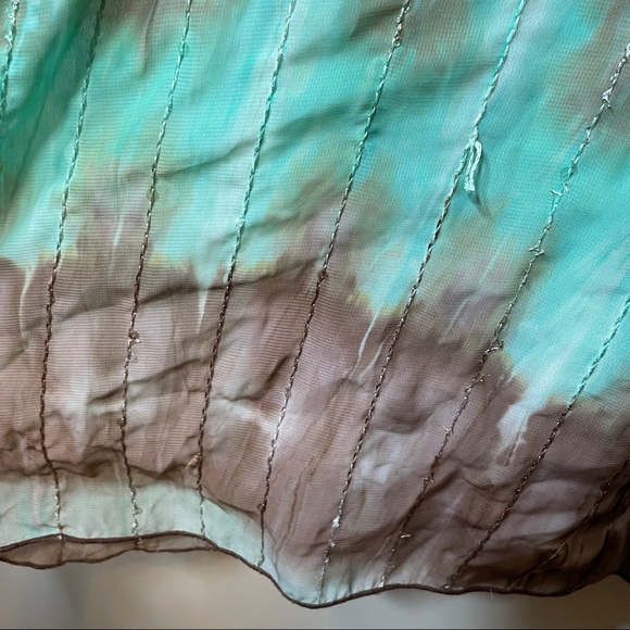 SOLD Sami & Jo Blue & Brown Cold Shoulder Dress - Picture 11 of 14